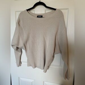 Express Cream Ribbed Sweater